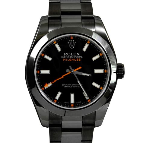 rolex milgauss pvd black|rolex milgauss price new.